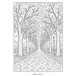 Coloriage d'un grand arbre à imprimer