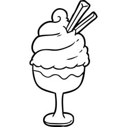 Coloriage d'un cornet de glace humour