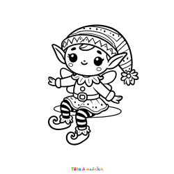 Coloriage d'un lutin farceur "cute "