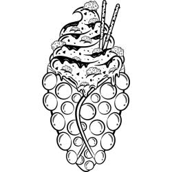 Coloriage d'une glace avec biscuits