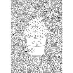 Coloriage d'une glace lapin kawaii