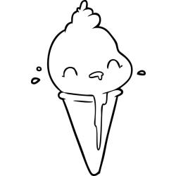 Coloriage d'une glace lapin kawaii