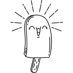Coloriage d'une glace lapin kawaii