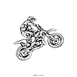 Coloriage Motocross Facile
