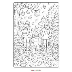 Coloriage d'une chouette en automne à imprimer