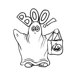 Coloriage d'un fantôme qui a peur