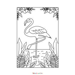 Coloriage flamant rose réaliste