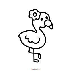 Coloriage flamant rose à imprimer
