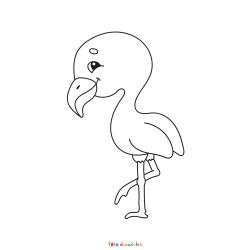 Coloriage flamant rose à imprimer