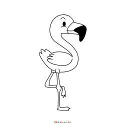Coloriage Flamant Rose Facile