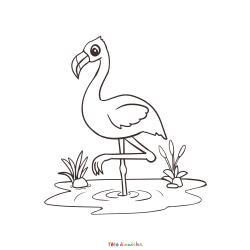 Coloriage Flamant Rose Facile