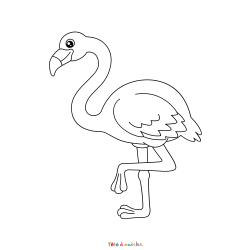 Coloriage Flamant Rose Facile