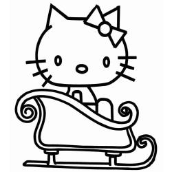 Coloriage Hello Kitty en ange de Noël