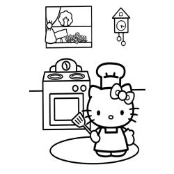 Coloriage Hello Kitty en ange de Noël