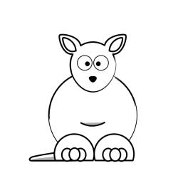 Coloriage kangourou mignon