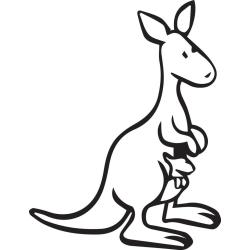 Coloriage kangourou mignon