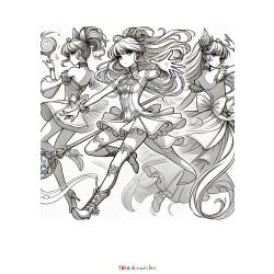 Coloriage d'Iris, Talia et Auriana