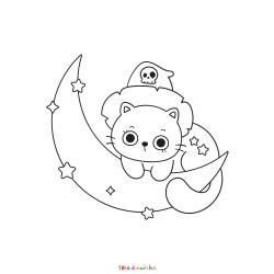 Coloriage Réaliste de la Lune