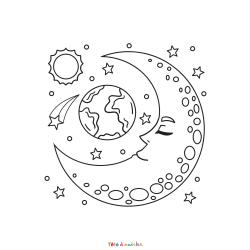 Coloriage lune d'Halloween