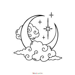 Coloriage lune d'Halloween