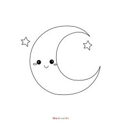 Coloriage lune d'Halloween