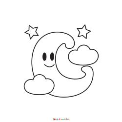 Coloriage lune d'Halloween