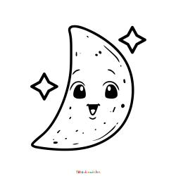Coloriage Gratuit de la Lune