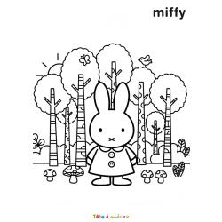Coloriage de Miffy à vélo à imprimer