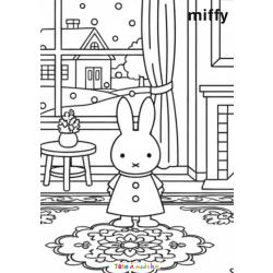 Coloriage de Miffy à vélo à imprimer