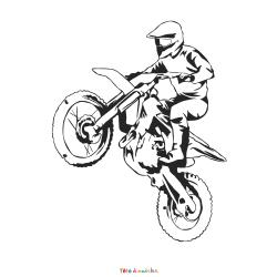 Coloriage Motocross en PDF