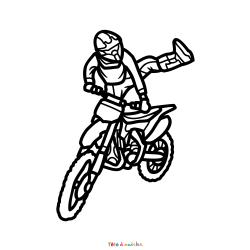 Coloriage Motocross Facile