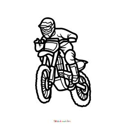 Coloriage Motocross Facile