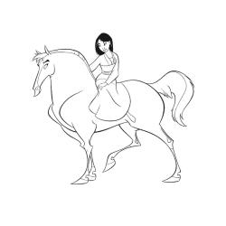 Coloriage de Mulan en kimono
