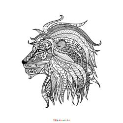 Coloriage Tête de Lion Mandala