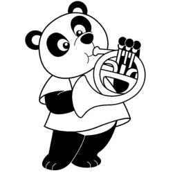 Coloriage panda réaliste