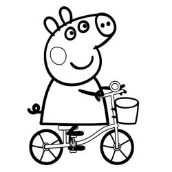 Coloriage de Peppa Piq qui lit 