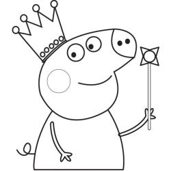 Coloriage de Peppa Piq qui lit 