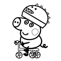 Coloriage Peppa Pig avec un ballon