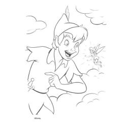 Coloriage de Peter Pan qui pense