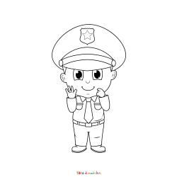 Coloriage Police Facile