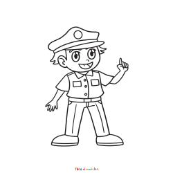 Coloriage Police Facile