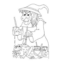 Coloriage d'une petite sorcière