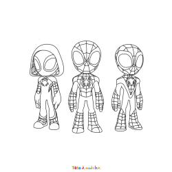 Coloriage Black Panther Spidey à imprimer