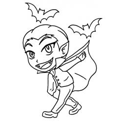 Coloriage d'un cercueil de vampire