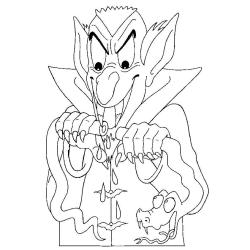 Coloriage d'un vampire avec une bougie