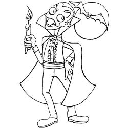 Coloriage d'un vampire à Halloween