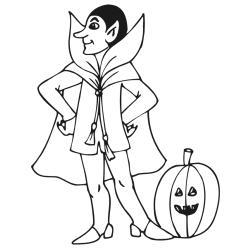 Coloriage d'un vampire avec une bougie