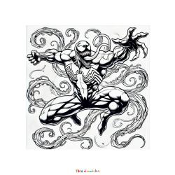 Coloriage du portrait de Venom à imprimer