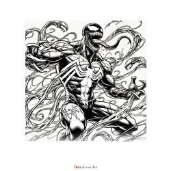 Coloriage du portrait de Venom à imprimer