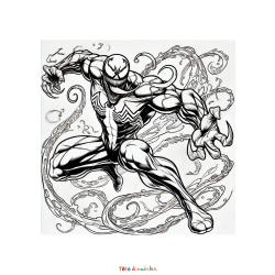 Coloriage du portrait de Venom à imprimer